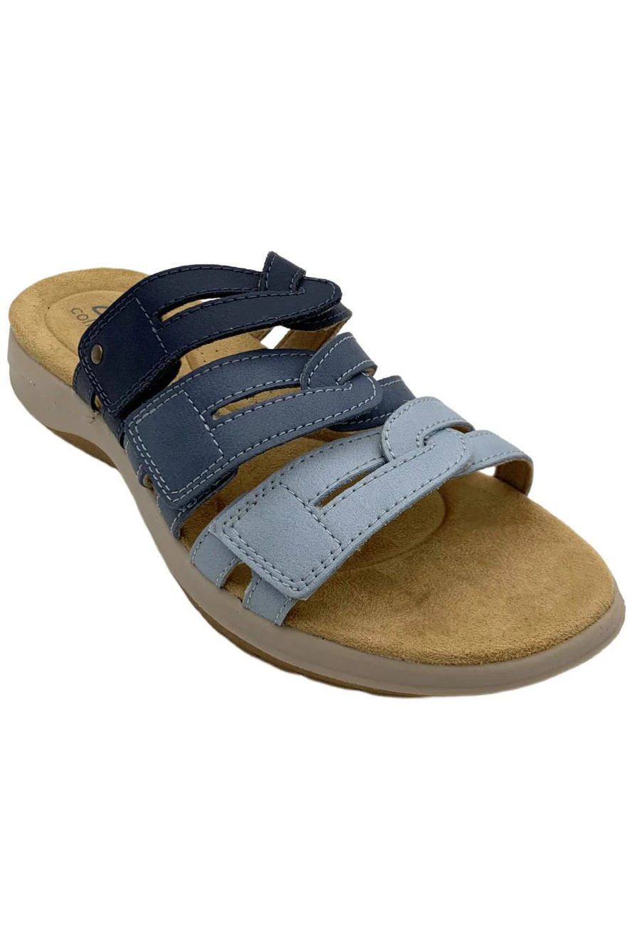 Clarks Women's Maelynn Abby Slip-On Sandals Blue Combi - Wide